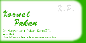 kornel pakan business card